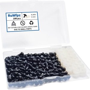Ojos de seguridad para Amigurumi Crochet de 0.236 pulgadas, 100 unidades, ojos de peluche RuWfpz con arandelas, ojos de plástico para animales de Ojos de seguridad para Amigurumi Crochet de 0.236 pulgadas, 100 unidades, ojos de peluche RuWfpz con arandelas, ojos de plástico para animales de