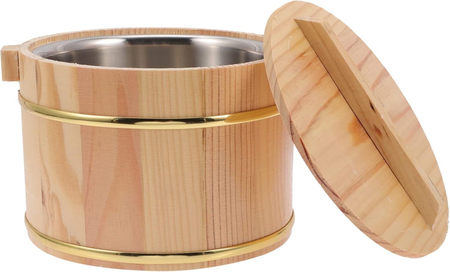 Alipis 1 juego de cubo de arroz de madera barril al vapor barril de madera sushi arroz tazón Hangiri Sushi Oke mezcla de arroz con tapa para el