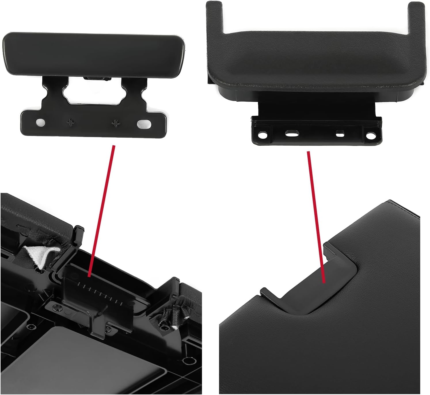 HECASA Tapa de pestillo para reposabrazos de consola central, compatible con Chevy Suburban Silverado Tahoe Avalanche GMC Sierra Denali Yukon