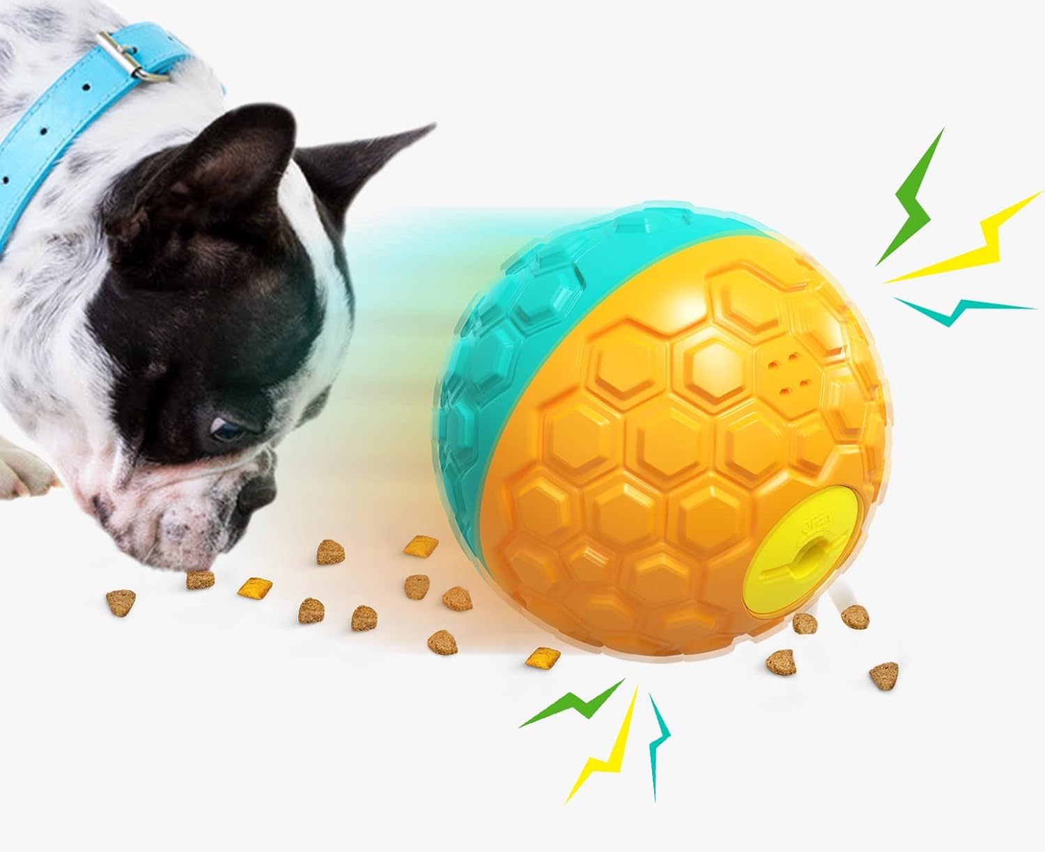 HNNOAIDA Juguete interactivo de comida para perro, juguete de bola de perro de 5.8 pulgadas que sostiene golosinas, juguete duradero para golosinas