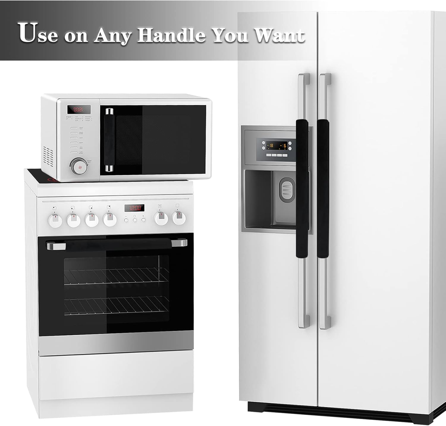 Fundas para manijas de puerta de refrigerador, tela lavable, decoración de cocina, mantiene el electrodoméstico limpio, antiestáticas, para nevera,