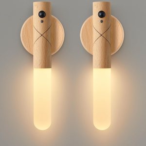 Juego de dos apliques de pared a pilas, sensor de movimiento, luz nocturna, cuerpo magnético, luces de pared recargables a pilas, luces de pared Juego de dos apliques de pared a pilas, sensor de movimiento, luz nocturna, cuerpo magnético, luces de pared recargables a pilas, luces de pared