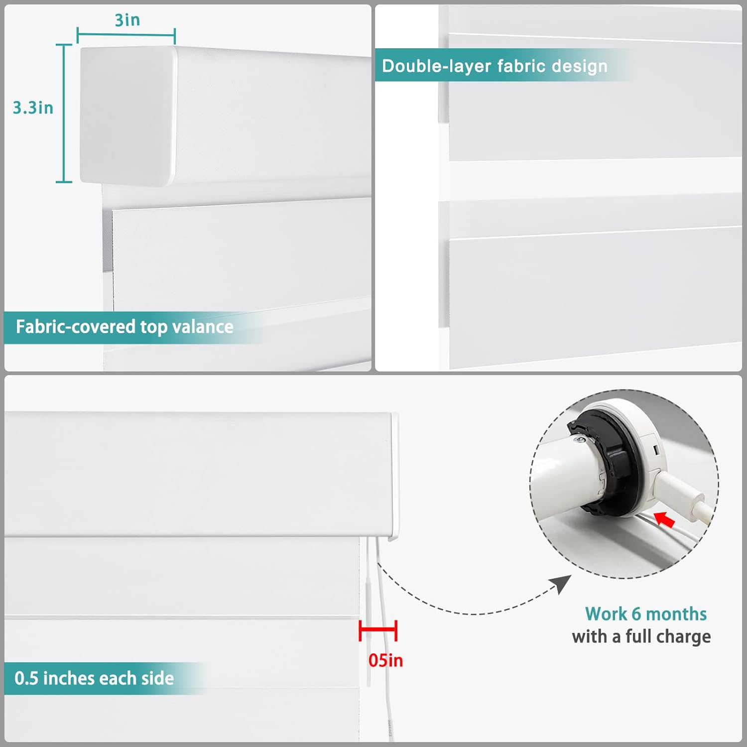 Changshade Persianas enrollables motorizadas con diseño de cebra para ventanas, con control remoto, persianas inteligentes eléctricas personalizadas
