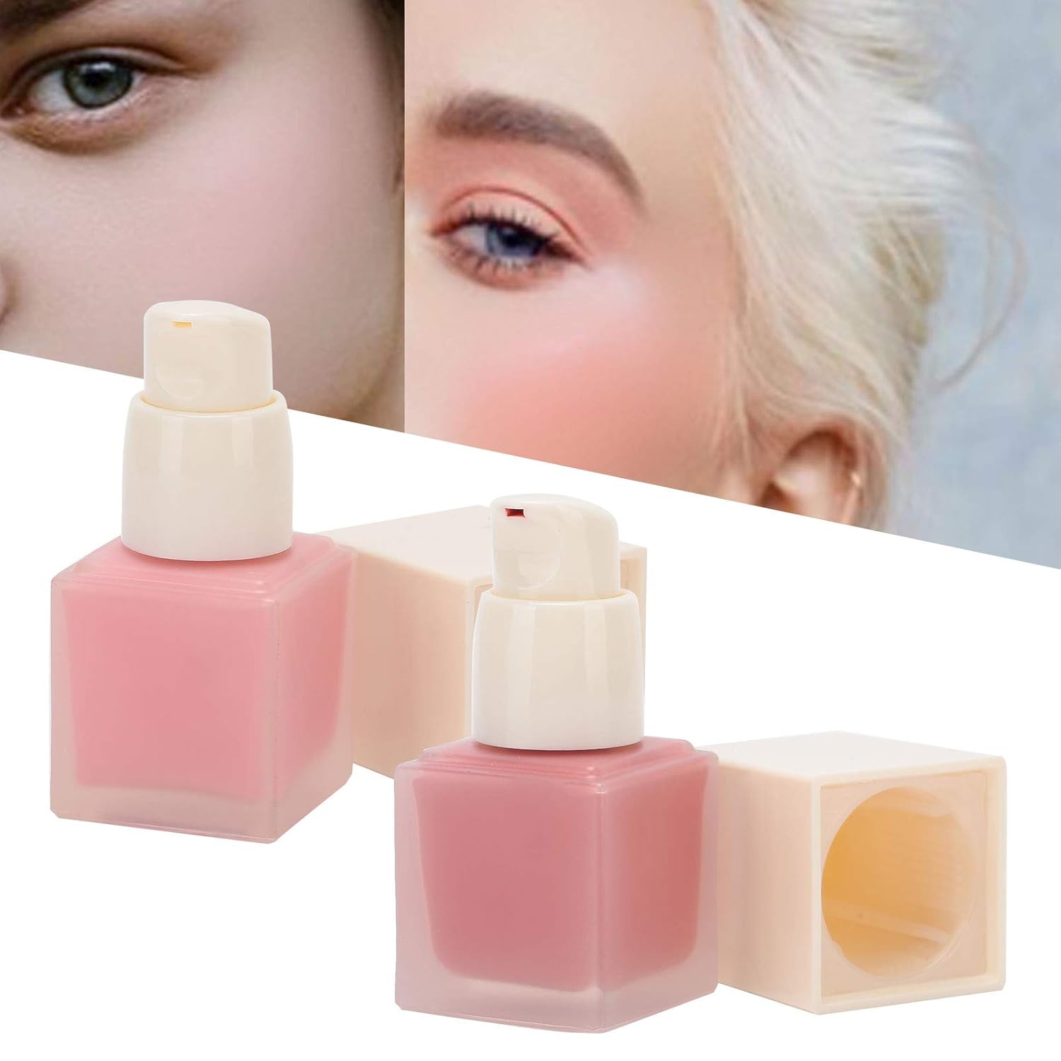 Colorete líquido de rubor, maquillaje de rubor en gel crema, sombra de ojos cosmética de larga duración, rubor transparente de color, aspecto