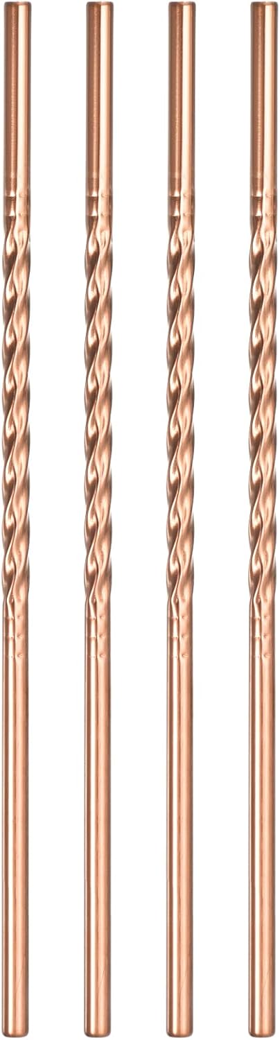 uxcell Pajitas de metal reutilizables de acero inoxidable, 4 pajitas de metal de 8.46 pulgadas de largo x 0.24 pulgadas de ancho para bebidas frías