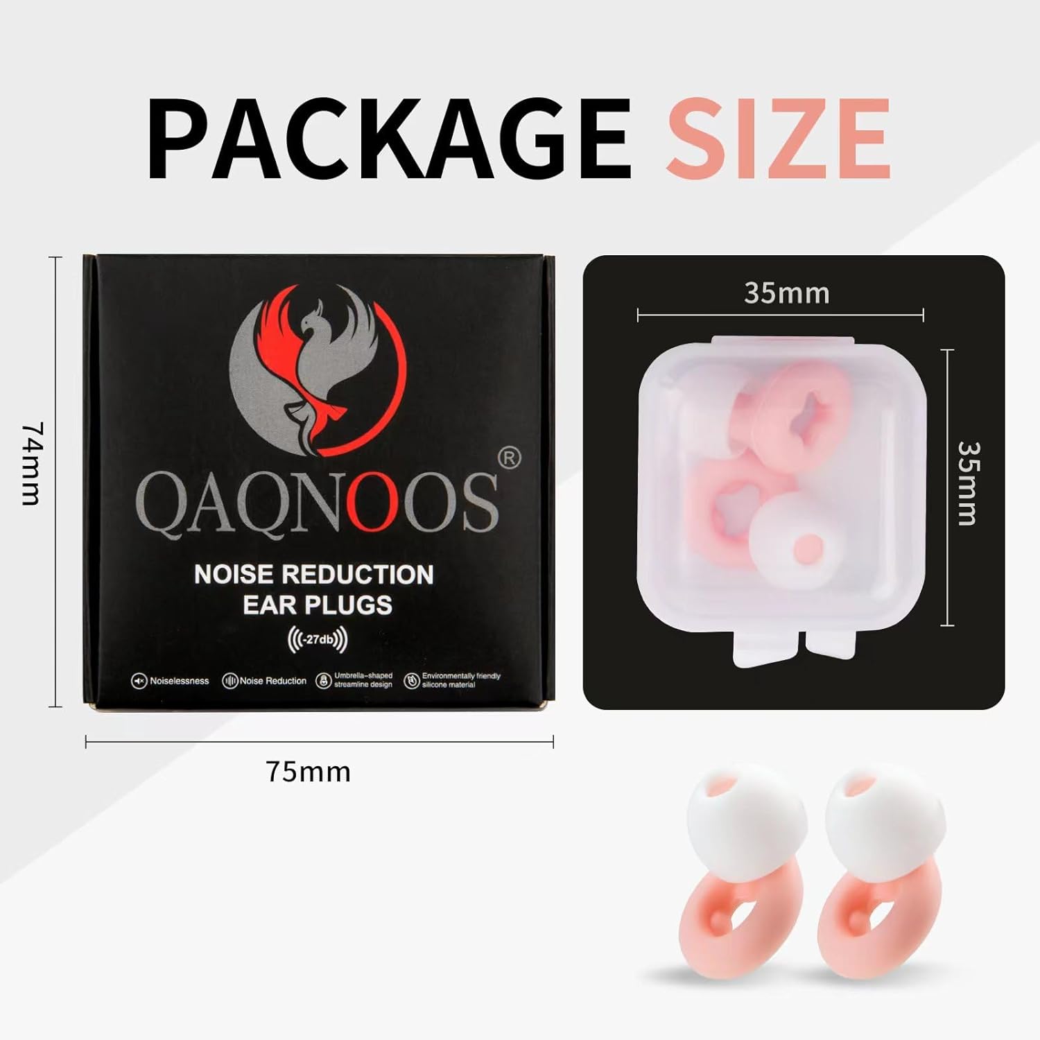 Tapones para los oídos ultra cómodos, de alta NRR 27 dB, ideales para dormir, estudiar, trabajar, viajes y conciertos, 3 tamaños de tapón para los