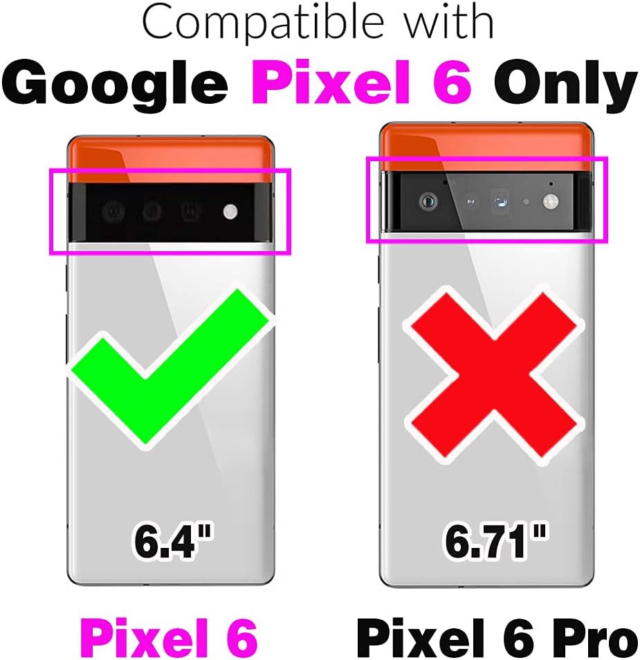 Asuwish Funda de teléfono para Google Pixel 6 Funda tipo cartera con protector de pantalla de vidrio templado y soporte de anillo delgado, soporte