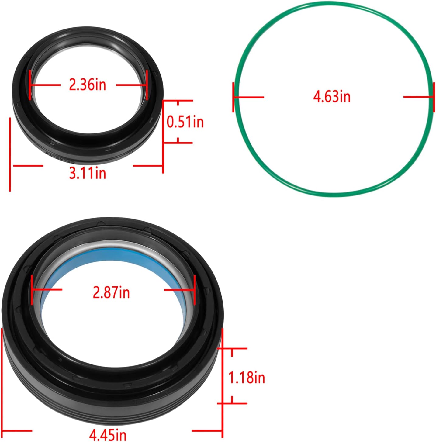 Kit de sellado de tubo y nudillos de vacío para Ford Super Duty Excursion F250 F350 F450 F550 Dana 50 60, repuesto OEM # 504911 , 5038 1, 41784-2