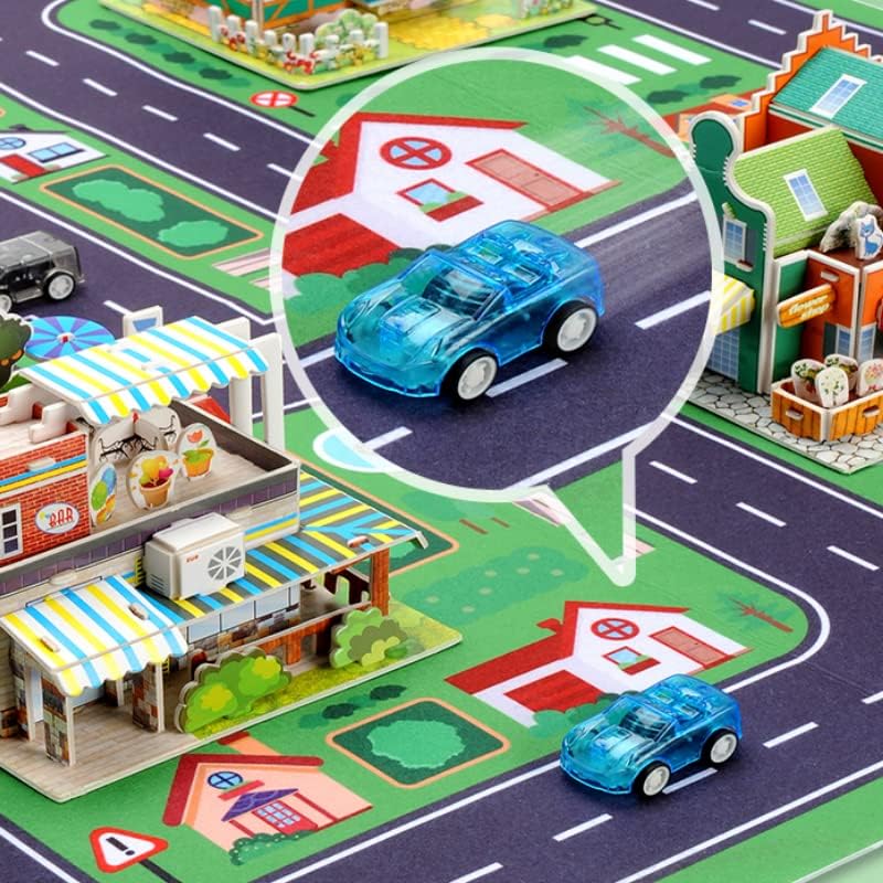 Rompecabezas 3D para niños de 8 a 10 a 12 años, 5 vehículos de tracción hacia atrás, mini auto rompecabezas para niños, rompecabezas de papel