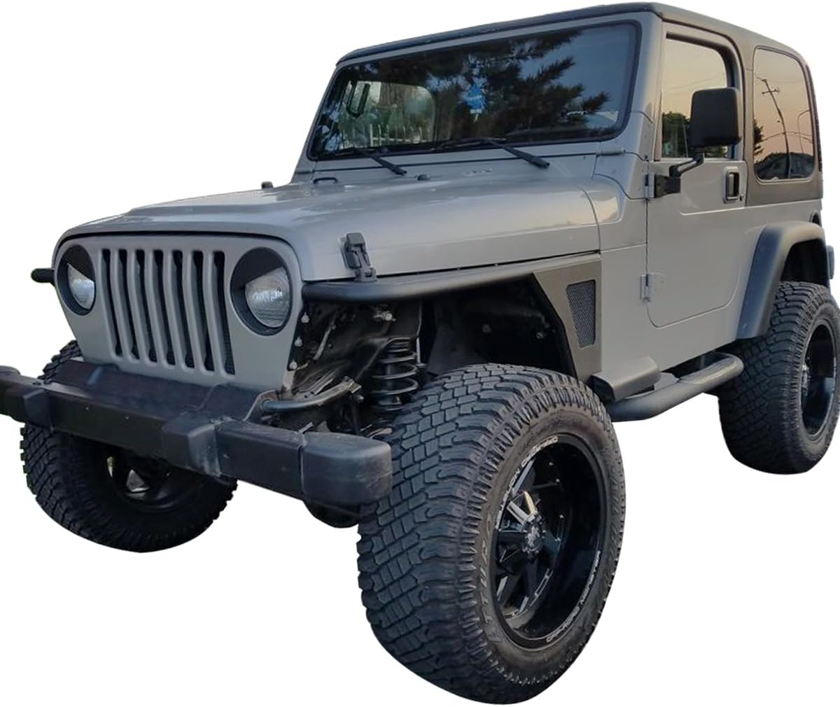 u-Box TJ Guardabarros delantero Flare Mud Guard Textura Acero para Jeep Wrangler TJ & TJ Unlimited 1997-2006