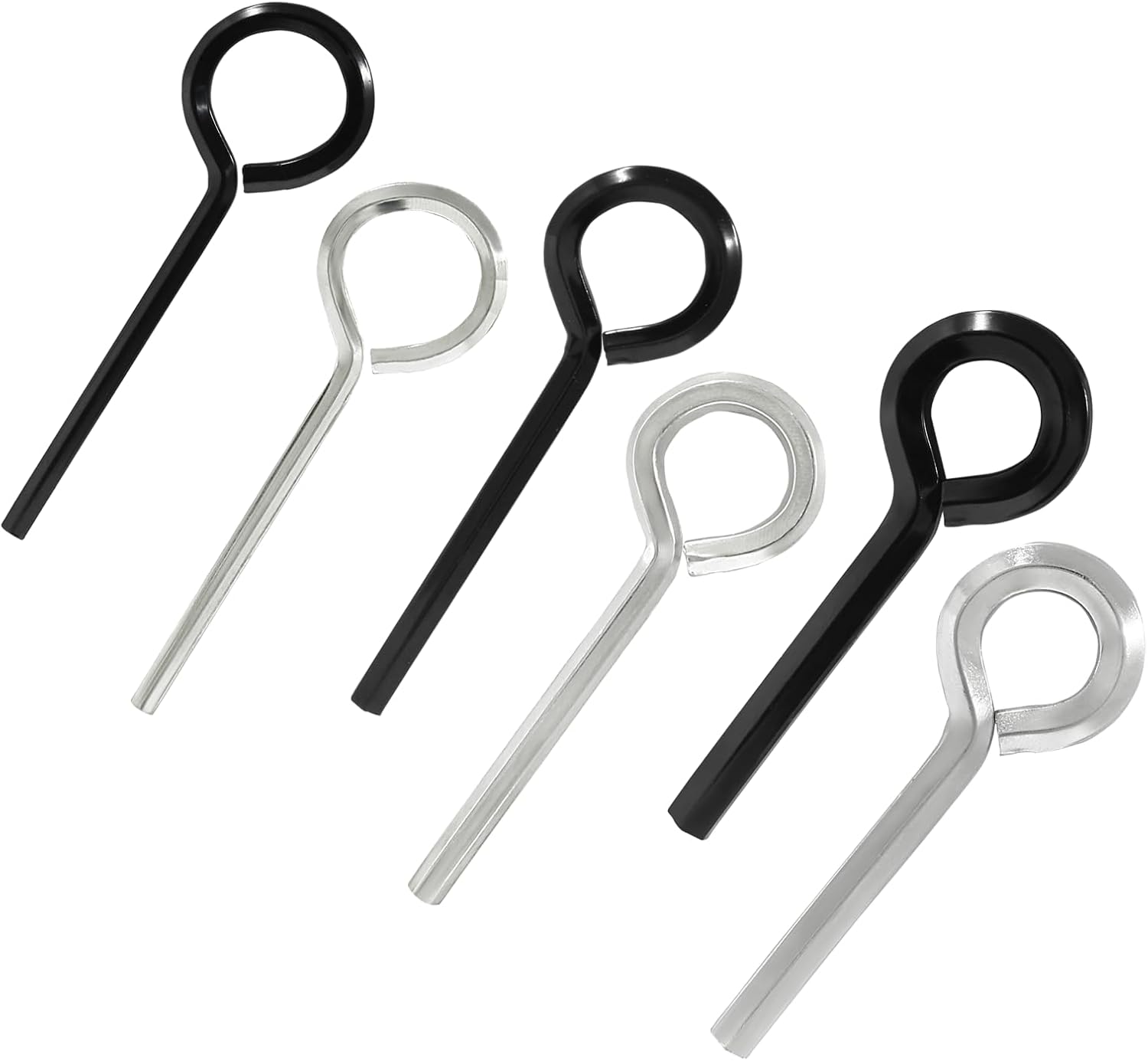 Zorveiio 10 llaves hexagonales estándar de 732 pulgadas con bucle completo, llave Allen plateada para dispositivos de salida de barra de empuje,