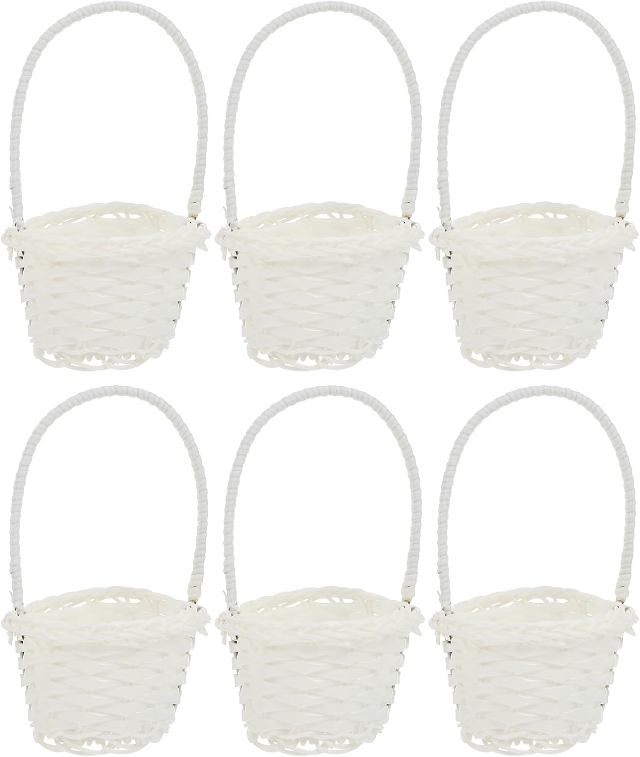 DOITOOL 6 mini cestas tejidas con asas, mini cesta de frutas y verduras para dulces, mini cesta de flores para decoración de bodas, fiestas,