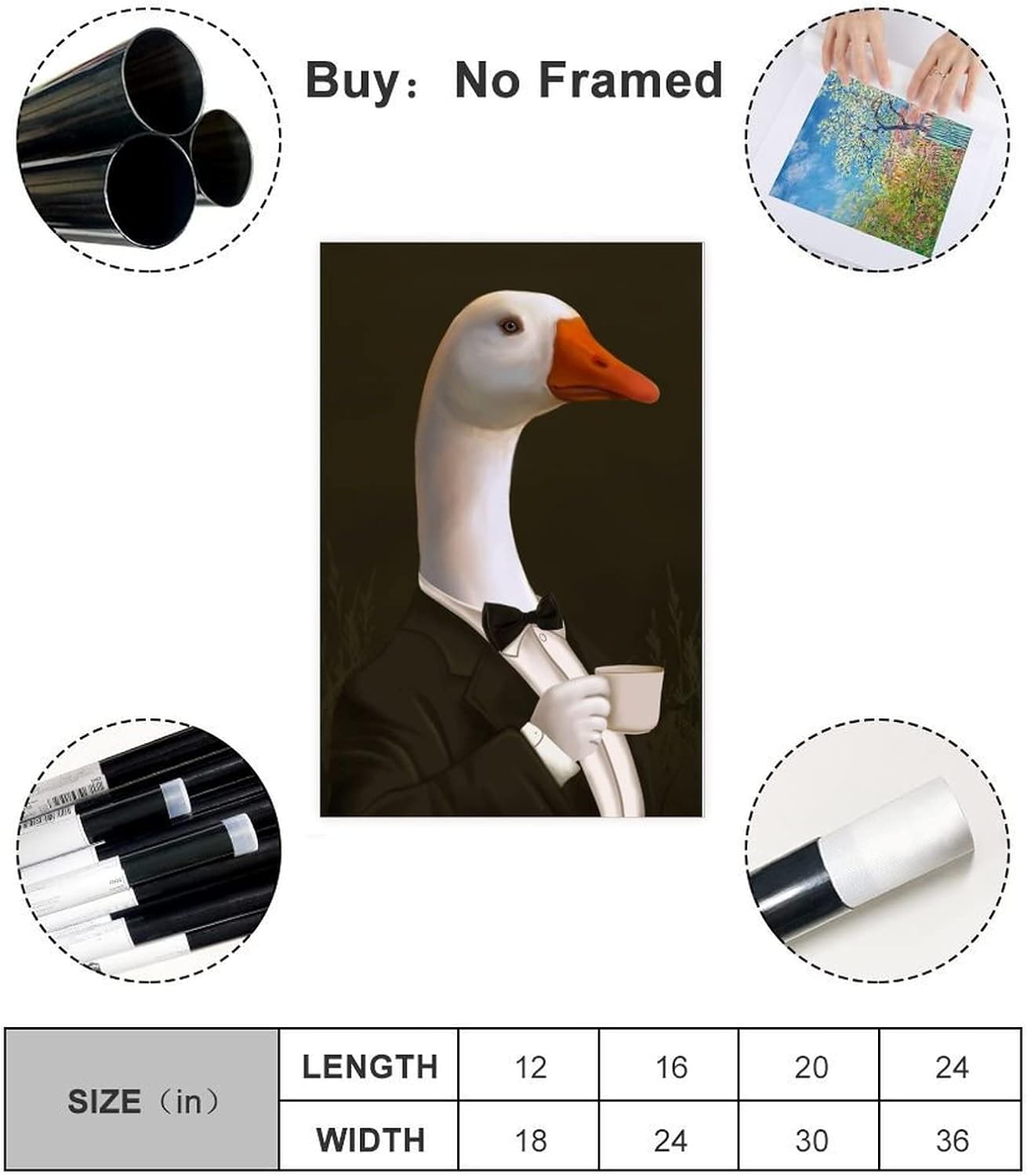 XZHFB – Elegante póster de caballero con lienzo de café, pintura de póster, arte de pared, pinturas para sala de estar, dormitorio, estilo sin