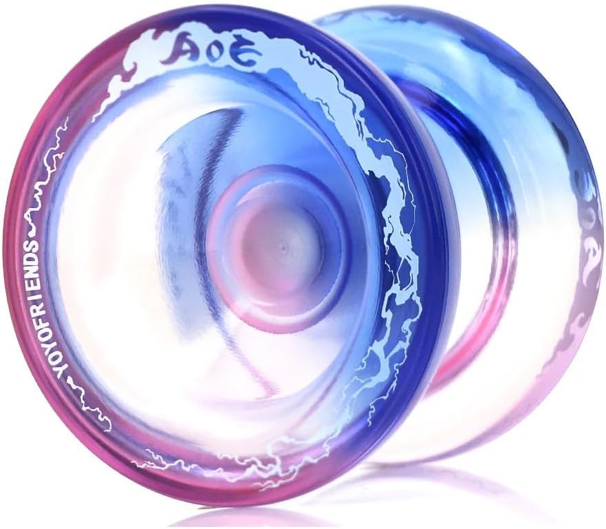 AOE-Área de Efecto Yoyó – Responsivo y no responde – YoYo de plástico moldeado por inyección (rosa translúcidoazul)