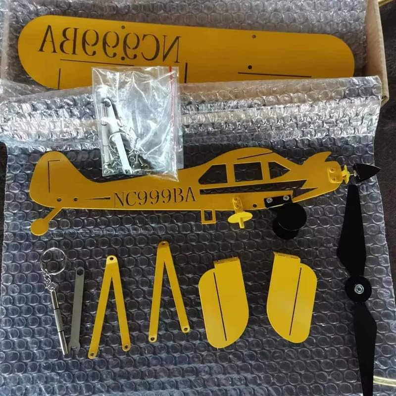 Piper J3 Cub Airplane Weathervane – Aeronave giratoria de metal para avión 2023, veleta de avión hecha a mano, molino de viento, decoración de
