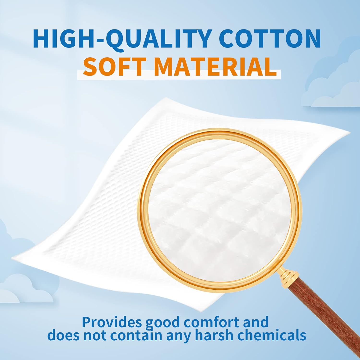 DAFI Disposable Bed Pads Large 24x 24(100 Count) Adult Incontinence Underpads, Effective Odor Control Pee Pads, Chucks Pads, Super Absorbent