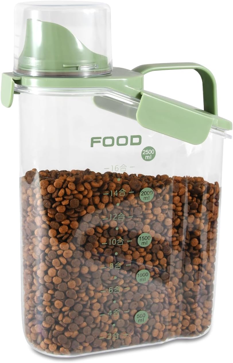 Contenedor de almacenamiento de alimentos para perros, recipientes de almacenamiento de alimentos para mascotas con boquilla hermética, contenedor