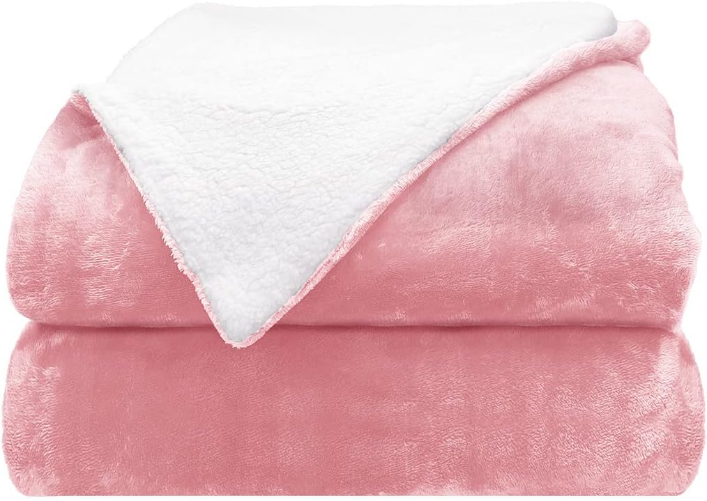 Comfort Lab Manta reversible de franela Sherpa  Elegante manta esponjosa para sofá y decoración del hogar  Anti frisado no se desprende, acogedora y