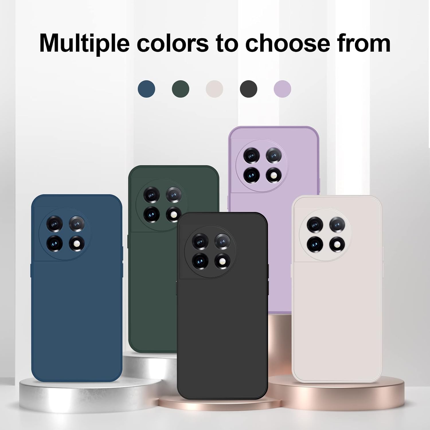 GiiYoon Funda de silicona compatible con OnePlus 11, funda de cuerpo completo para teléfono suave y sedosa con protección de cámara, funda a prueba