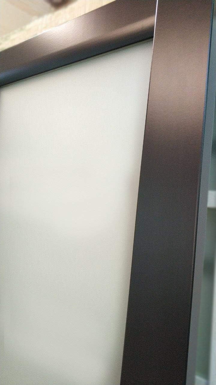 Solid French Double Doors 48 x 80 inches Frosted Glass  Planum 2102 Matte Black  Wood Solid Panel Frame Trims  Closet Bedroom Sturdy Doors