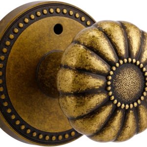 Perillas de puerta de latón antiguo, pomo de puerta de privacidad interior con cerradura para dormitorio y baño, aleación de zinc, paquete de 2 Perillas de puerta de latón antiguo, pomo de puerta de privacidad interior con cerradura para dormitorio y baño, aleación de zinc, paquete de 2