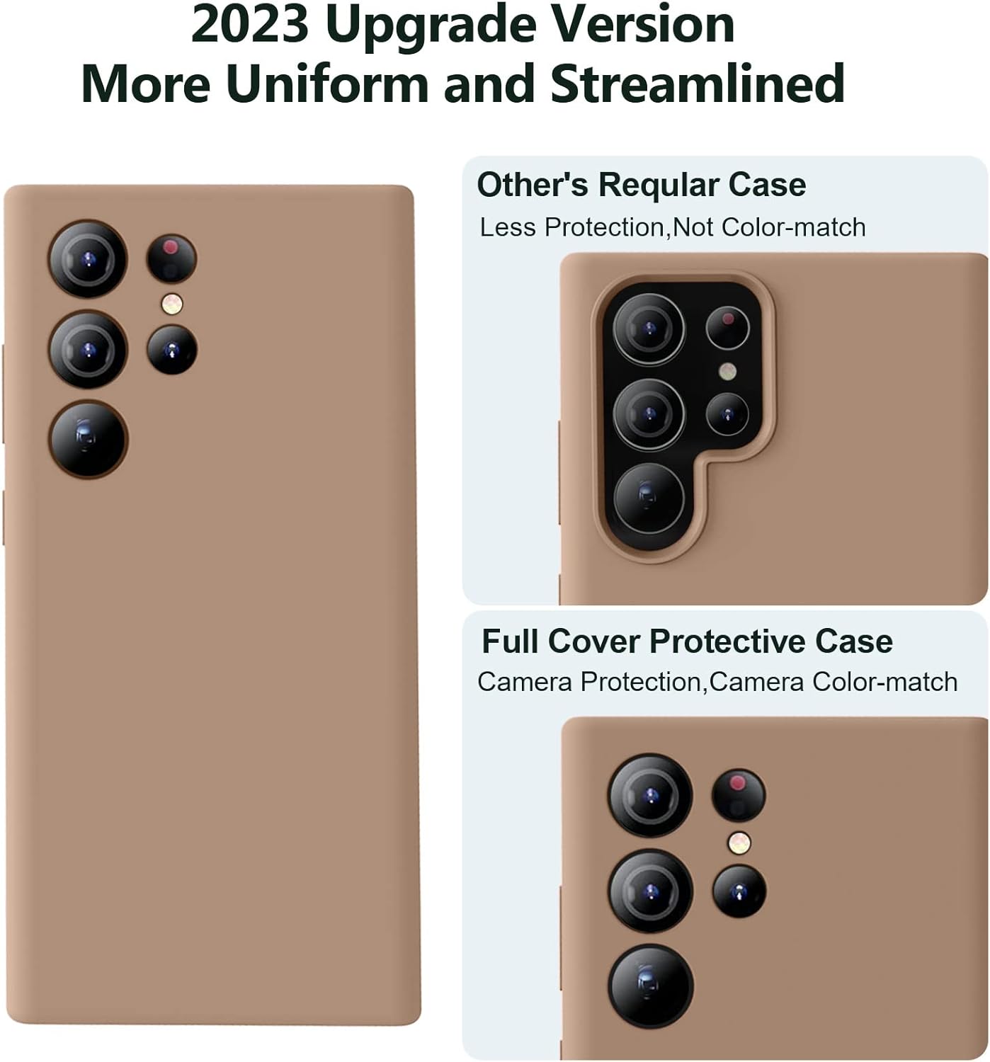 TISOOG Funda compatible con Samsung Galaxy S23 Ultra de 6.8 pulgadas, funda protectora de silicona con forro de microfibra suave, soporte de carga
