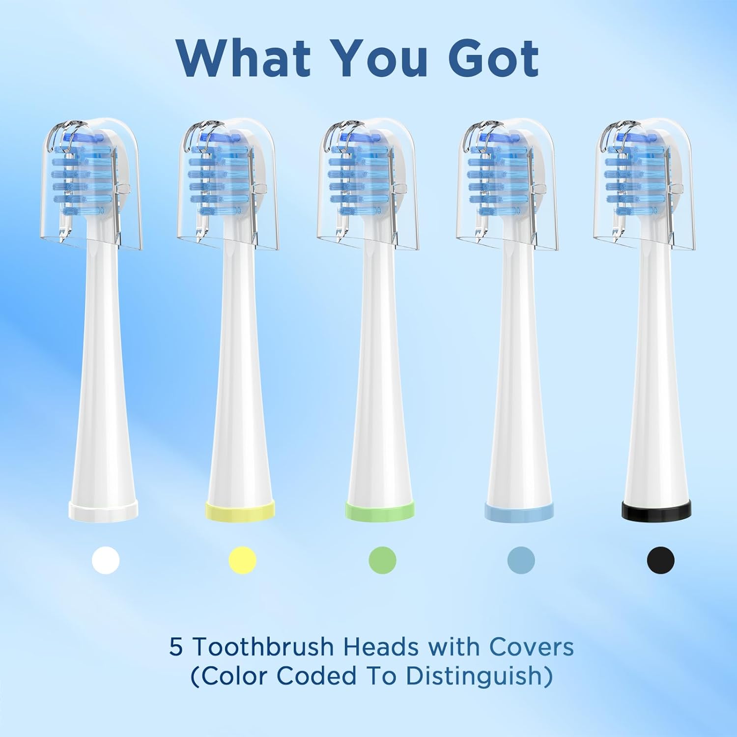 Cabezales de repuesto para cepillo de dientes con cubiertas para Water Pik Sonic Fusion SF01SF02 y Sonic Fusion 2.0 SF03SF04, 5 unidades, color