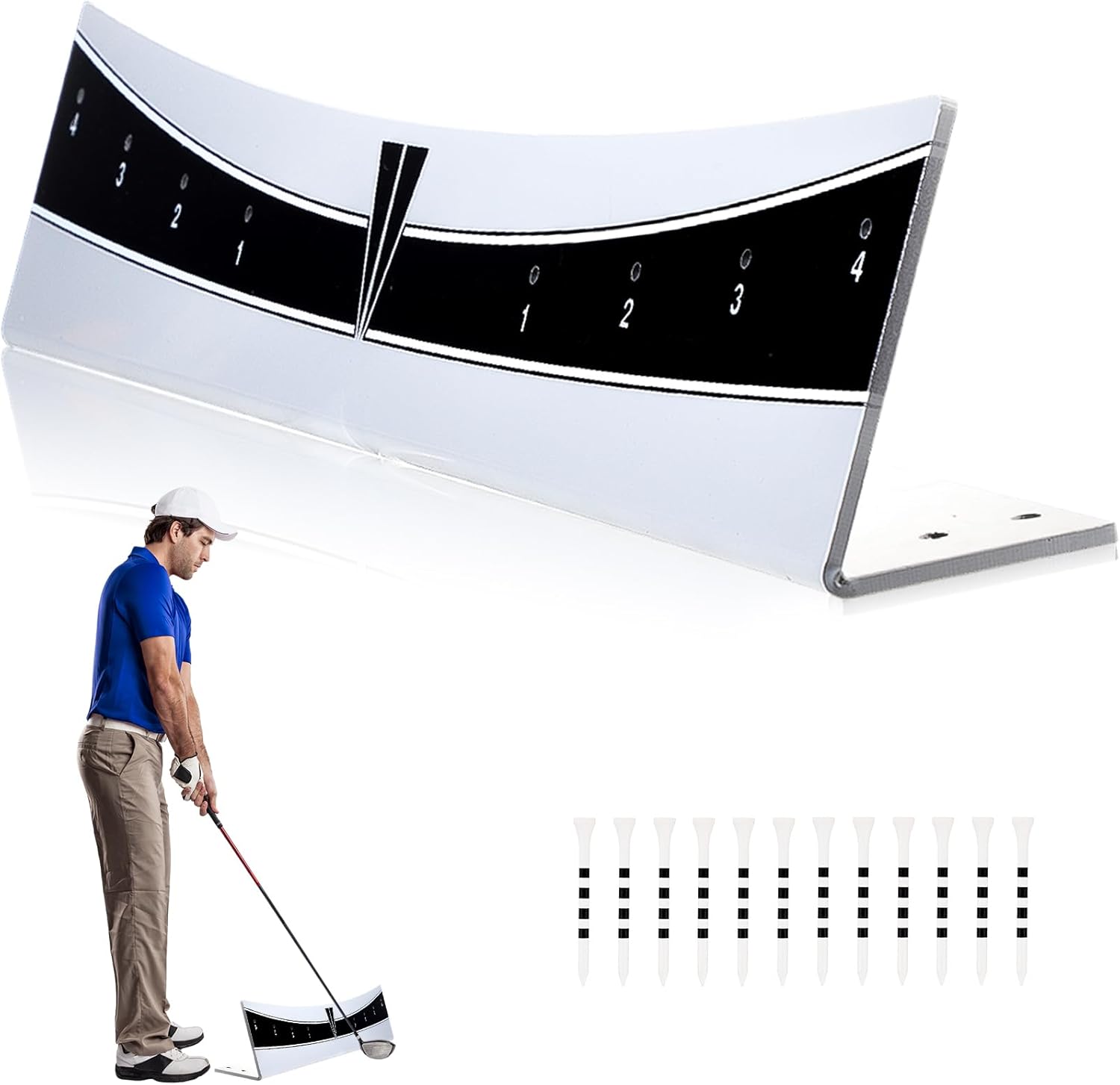 Carril de golf para poner borde de golf, riel de golf, ayuda de entrenamiento de swing de golf, pista de putting portátil para mejorar el putting,