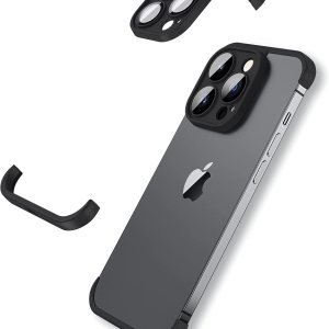 Funda sin marco para iPhone 15 Pro Max con protector de lente de cámara, funda delgada de TPU suave a prueba de golpes, carcasa minimalista pero Funda sin marco para iPhone 15 Pro Max con protector de lente de cámara, funda delgada de TPU suave a prueba de golpes, carcasa minimalista pero