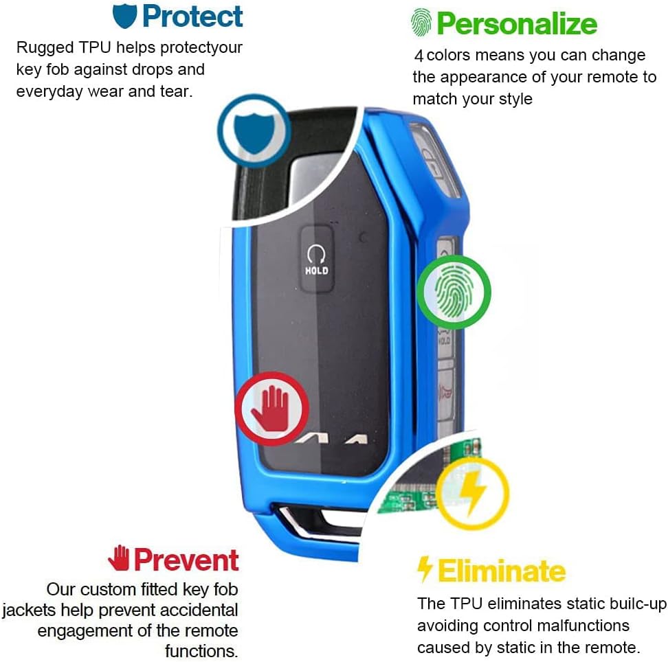 Funda protectora para llave de coche de TPU con cadena para Kia Soul (2020-2023) Forte (2019-2023) Telluride (2020-2023) K5Seltos (2021-2023) NIRO