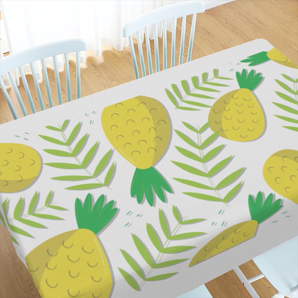 Mantel rectangular de 60 x 90 pulgadas con diseño de piña y frutas de verano, lavable para fiestas al aire libre, picnic, cocina y cena de vacaciones