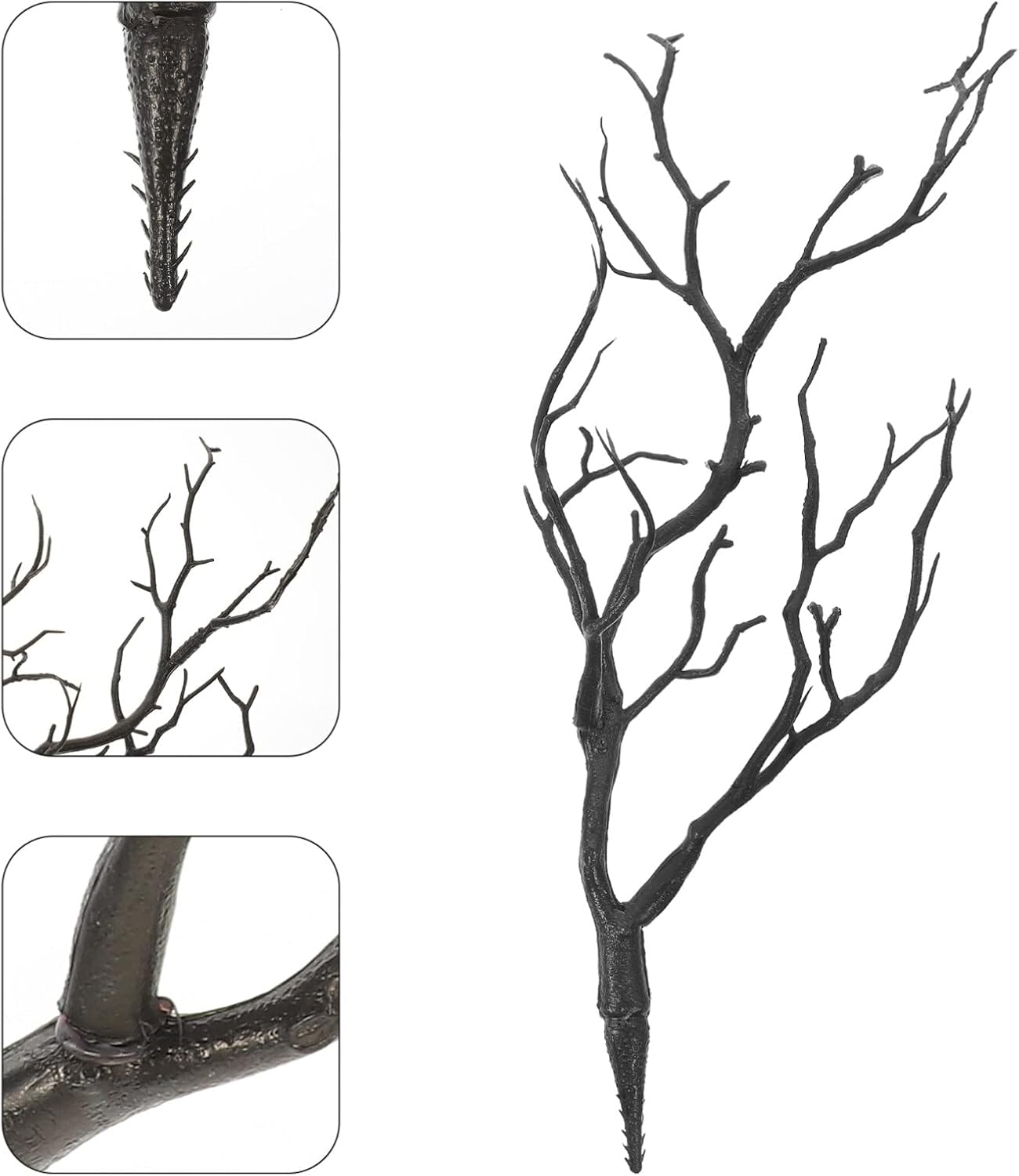 VICASKY 4 ramas de árbol secas de cuernos artificiales, ramas de asterna de bruja artística, ramas decorativas de plástico de simulación, ramas
