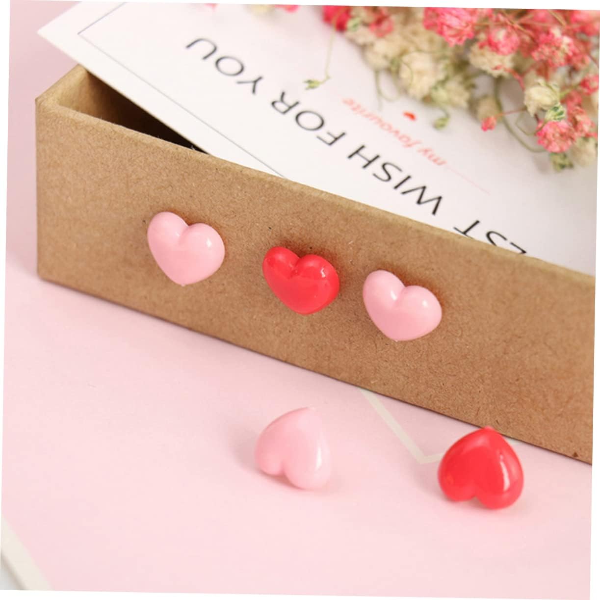 Abaodam 12 Boxes Thumbtack Accesorios para Escritorio Thumb Tacks Heart Shaped Push Pin Map Accessories Bulletin Board Push Pin Pushpins Home Supply