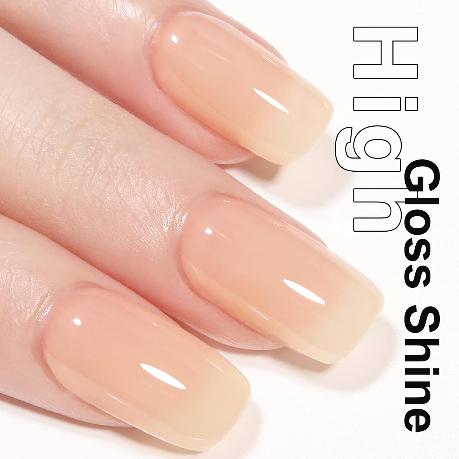 AILLSA GB53 – Esmalte de uñas de gel neutro, color nude translúcido, semipermanente, UV, esmalte de uñas de gel color neutro para arte de uñas,