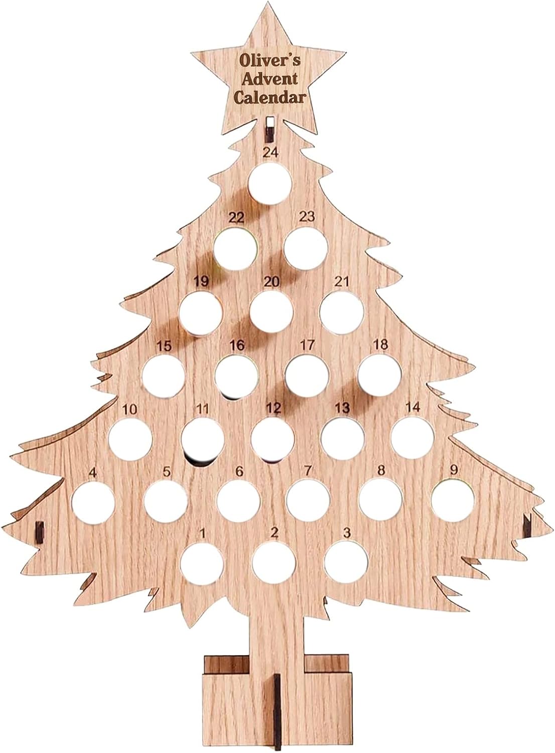 Estante de vino de cuenta regresiva de Navidad, adornos de madera, decoraciones artesanales, regalo de Navidad