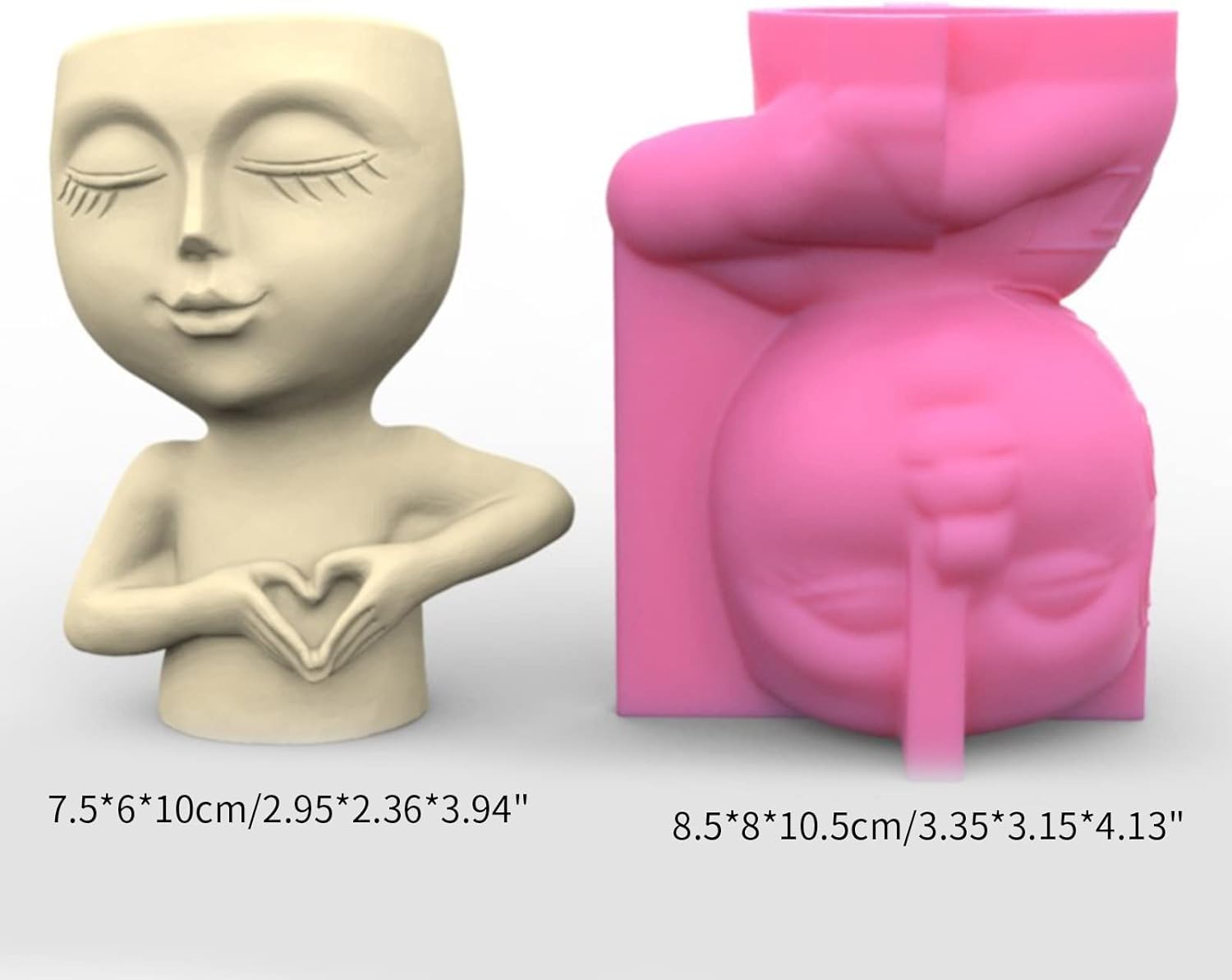 Love Girl – Molde de silicona de yeso para suculentas, maceta de hormigón, florero, yeso, cemento, arcilla, soporte para velas, molde para