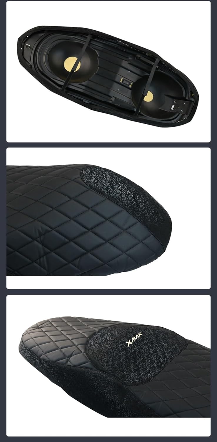 Seat Set Motorcycle Cushion Seat Leather Pad Cover Guard Protection for X-MAX 300 250 125 XMAX300 XAMX 250 Xmax 125 (Color  Blue)
