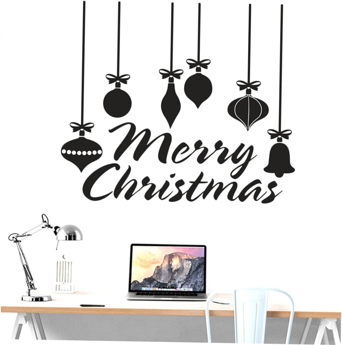 DOITOOL Decoración de vidrio pegatinas extraíbles Pegatinas de vidrio Pegatinas de ventana de Navidad Pegatinas Feliz Navidad Ventana Adhesivo de