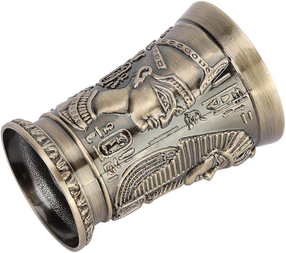 Hztyyier Vasos de chupito de metal estilo vintage Copa de vino con cuerpo de bronce verde Inserto de aleación de zinc para adornos caseros KTV Bar