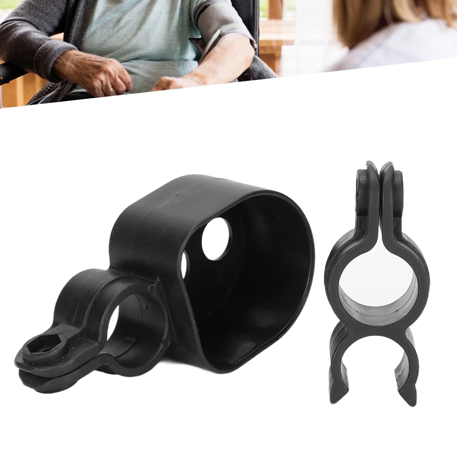 Soporte para bastones, soporte para bastón para silla de ruedas, soporte duradero para sillas de ruedas, rodillos, scooters de rodilla, soporte