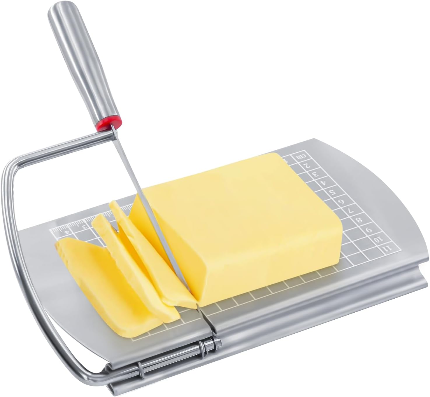 ENLOY Cortador de astillas de queso, tabla de cortar queso de acero inoxidable multiusos con hoja para bloque de queso, tabla de cortar queso con