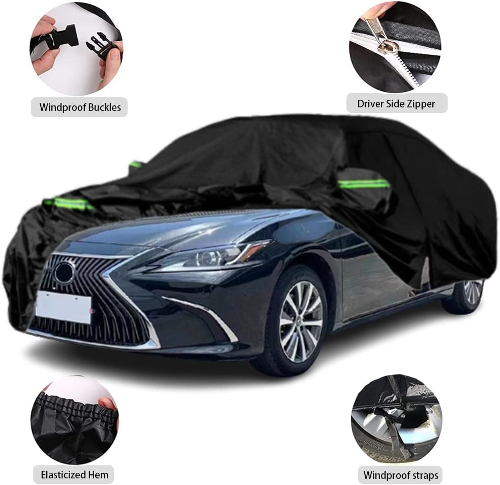 Fundas impermeables para automóvil compatibles con Lexus ES ES300 ES330 ES350 2001-2023, para todo tipo de clima, con puerta de cremallera,