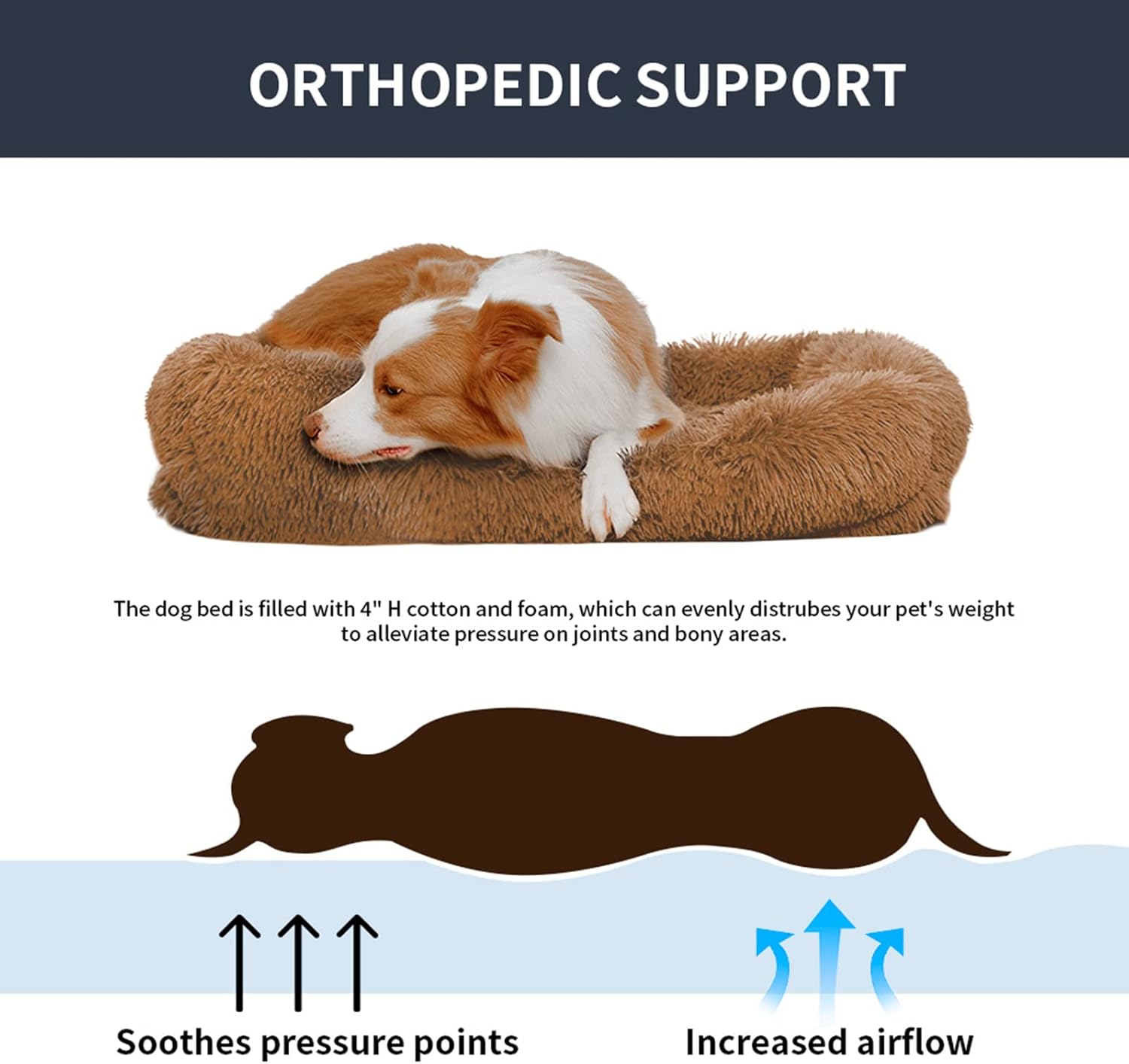 Camas para perros grandes, cama grande de felpa esponjosa para perro, cama de gato, almohadilla lavable para jaula para perros, cama para mascotas