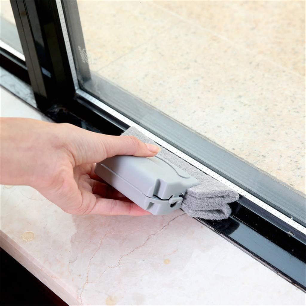 Cepillo de limpieza de ranura de ventana, herramientas limpiadoras de hendiduras de mano, cepillo mágico de limpieza de ventanas, limpia rápidamente
