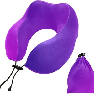 Almohada de viaje color azul oscuro Mangenta para cama de viaje de automóvil, almohada de apoyo para el cuello en forma de U de espuma viscoelástica Almohada de viaje color azul oscuro Mangenta para cama de viaje de automóvil, almohada de apoyo para el cuello en forma de U de espuma viscoelástica
