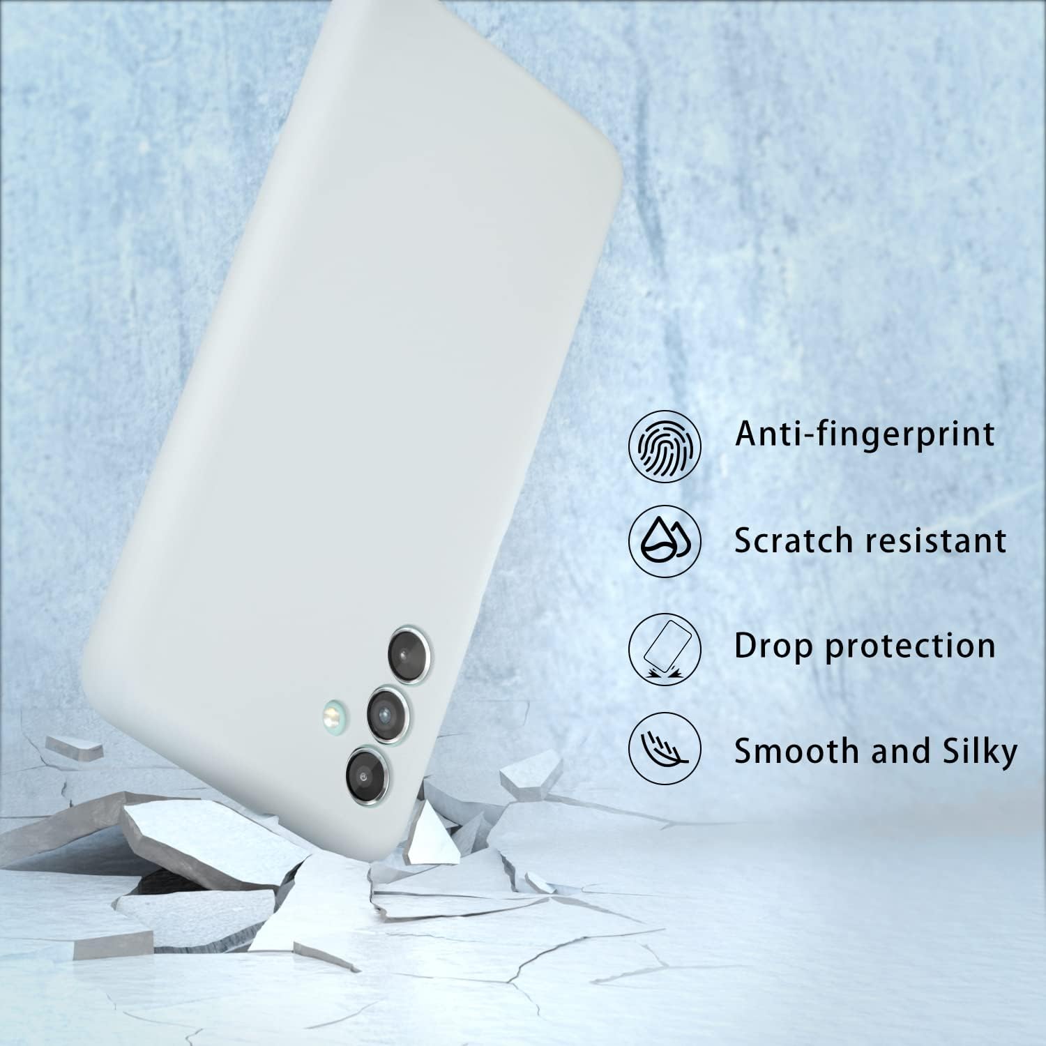Liqiud – Funda de silicona para Samsung Galaxy A13 5G de silicona sedosa, delgada, de cuerpo completo, a prueba de golpes, con forro de microfibra,