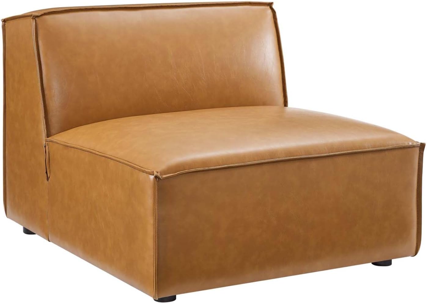 Modway Restore – Sofá seccional de cuero vegano de 6 piezas en color marrón