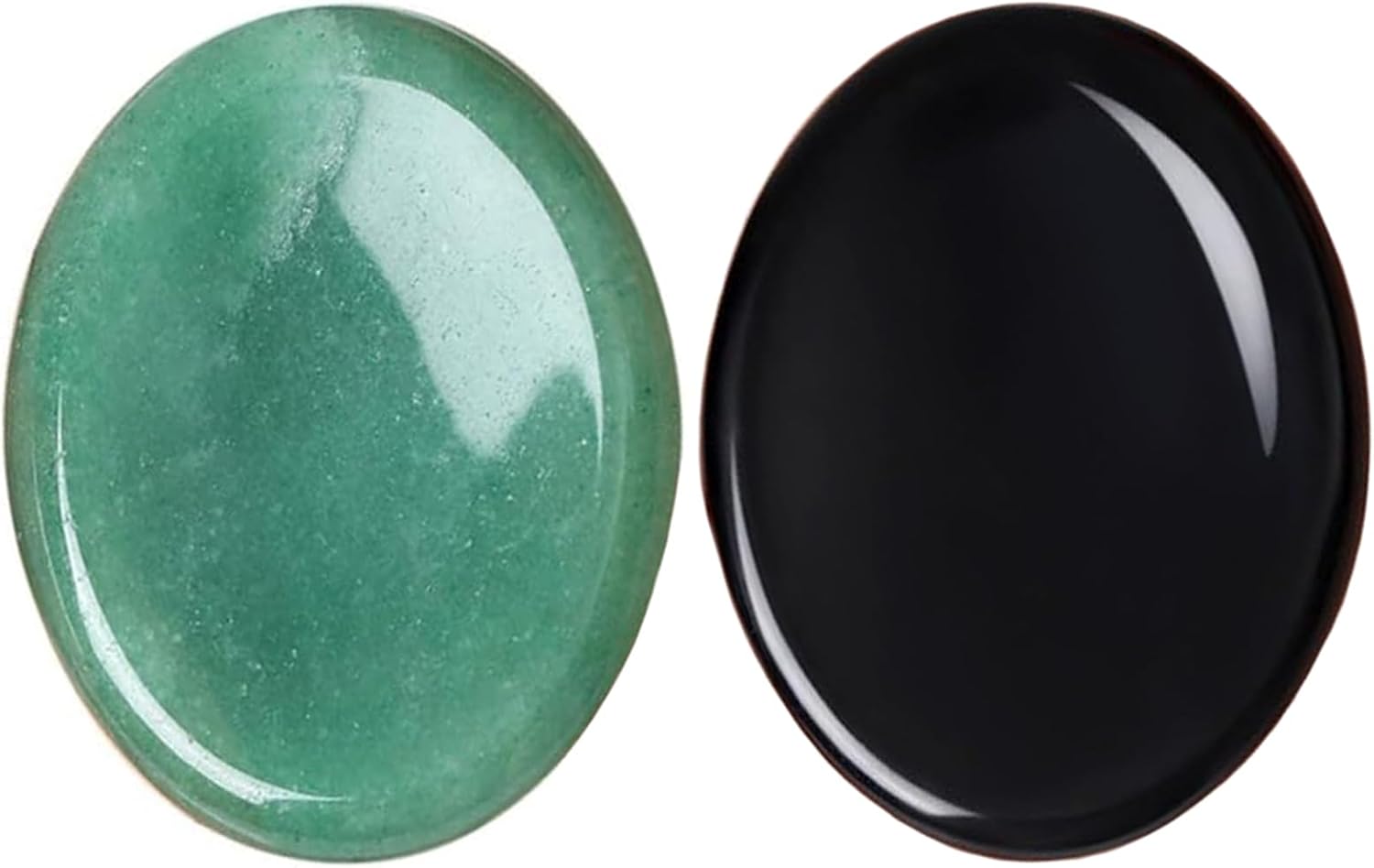 Paquete de 2 increíbles piedras preciosas de cristal para la ansiedad y la preocupación del pulgar para meditación del estrés, artículos de alivio