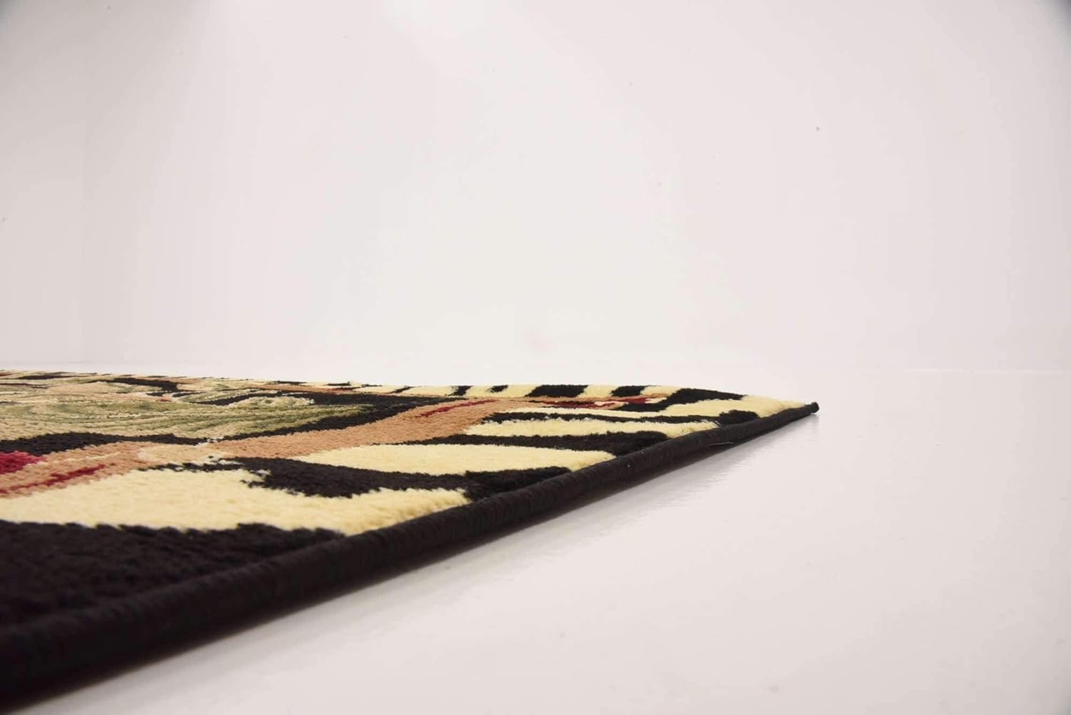 Unique Loom Wildlife Collection – Alfombra inspirada en animales con diseño de bordes de guepardo, 6 x 9 pies, marfilnegro