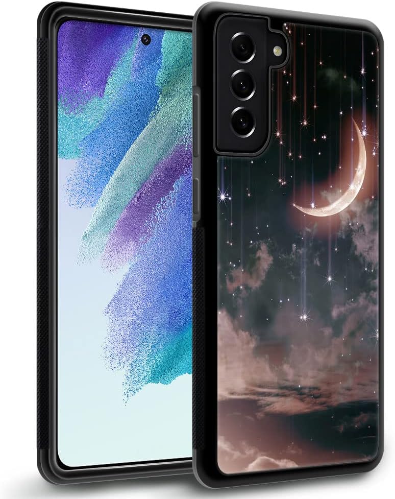 ZHEGAILIAN Funda compatible con Samsung Galaxy S21 Fe, Crescent Nebula Galaxy S21 FE para niñas, funda protectora antideslizante de TPU suave a